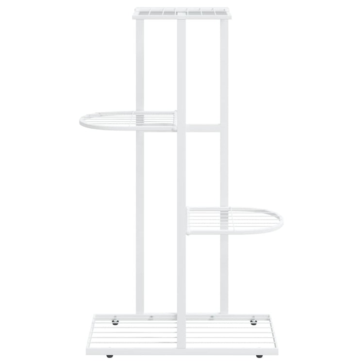 Piedistallo per Piante a 4 Piani 43x22x76 cm in Metallo Bianco 336109