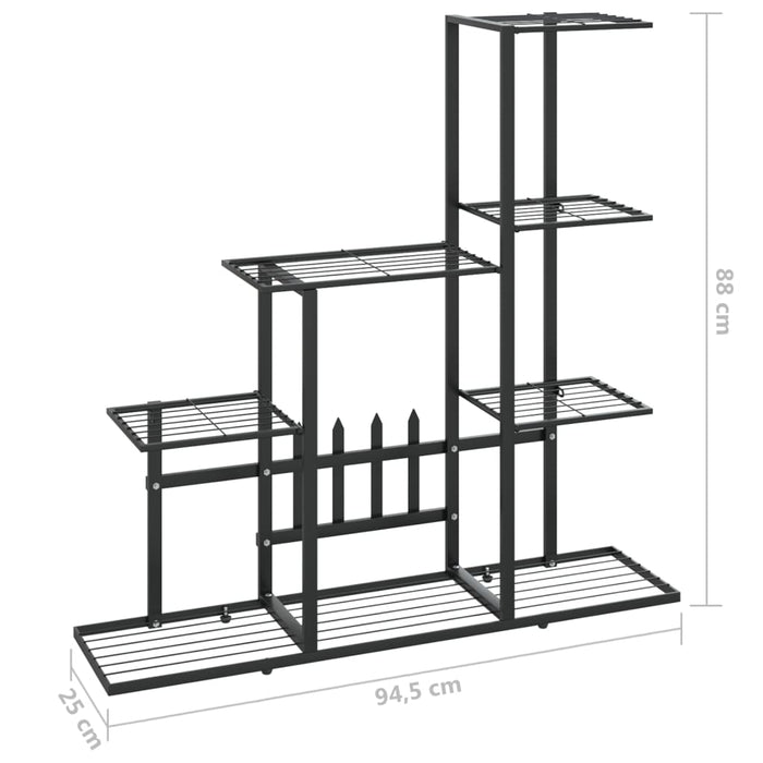 Portapiante 94,5x25x88 cm Nero in Metallo 336112