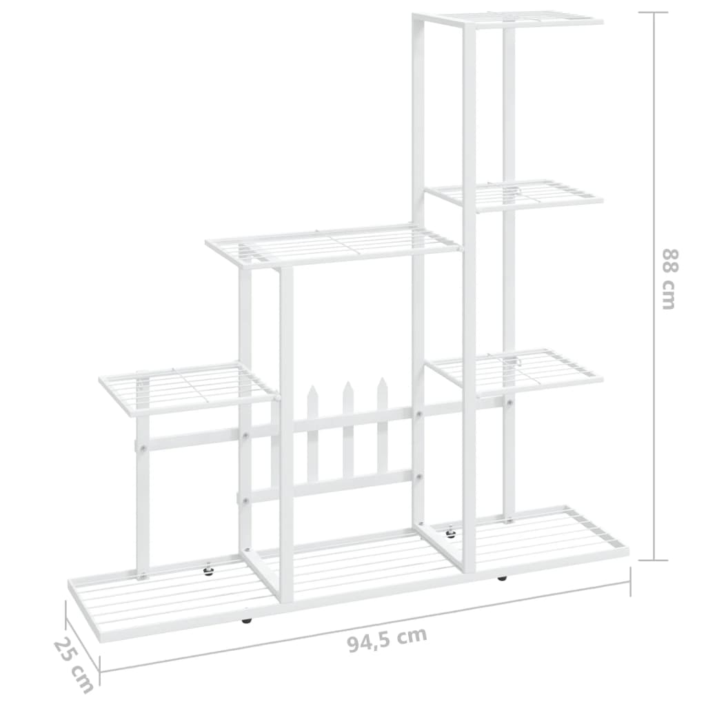 Portapiante 94,5x25x88 cm Bianco in Metallo 336113