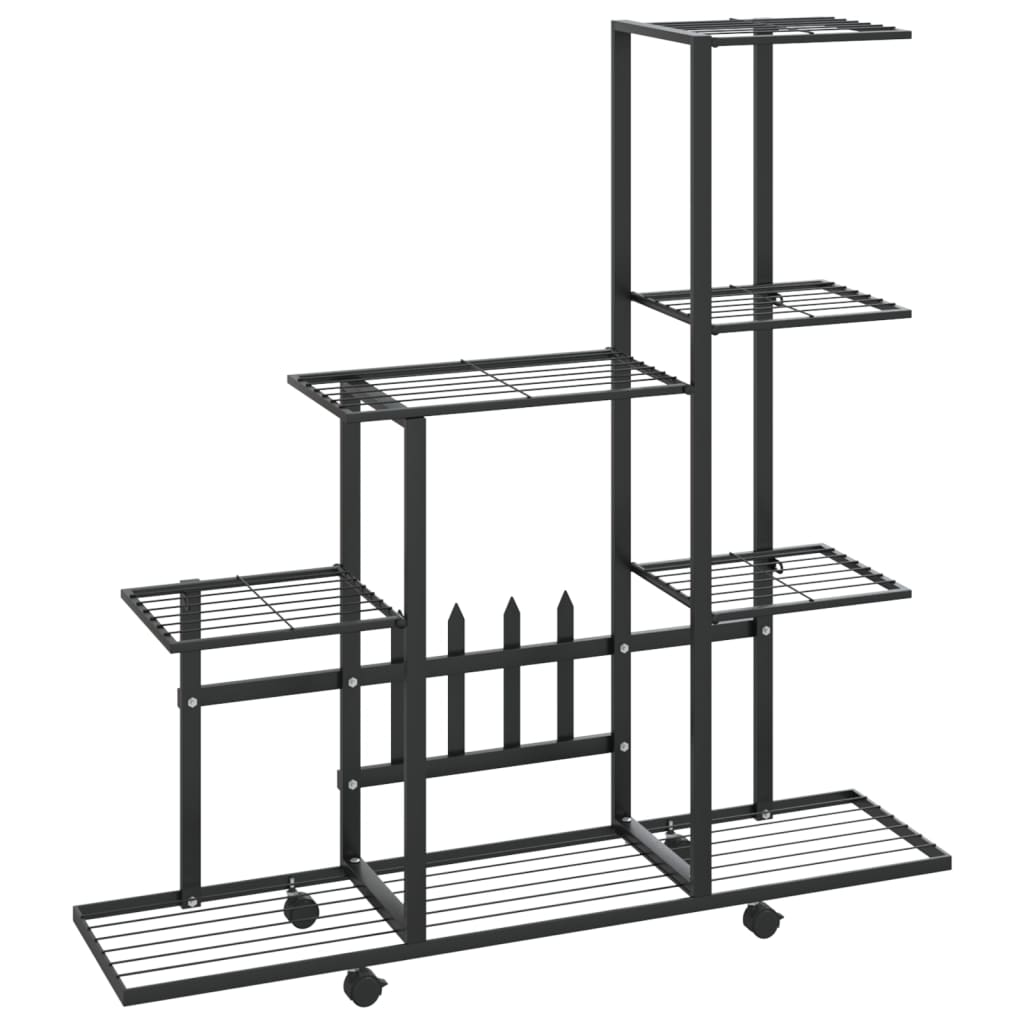 Portapiante con Ruote 94,5x25x92,5 cm Nero in Metallo 336114