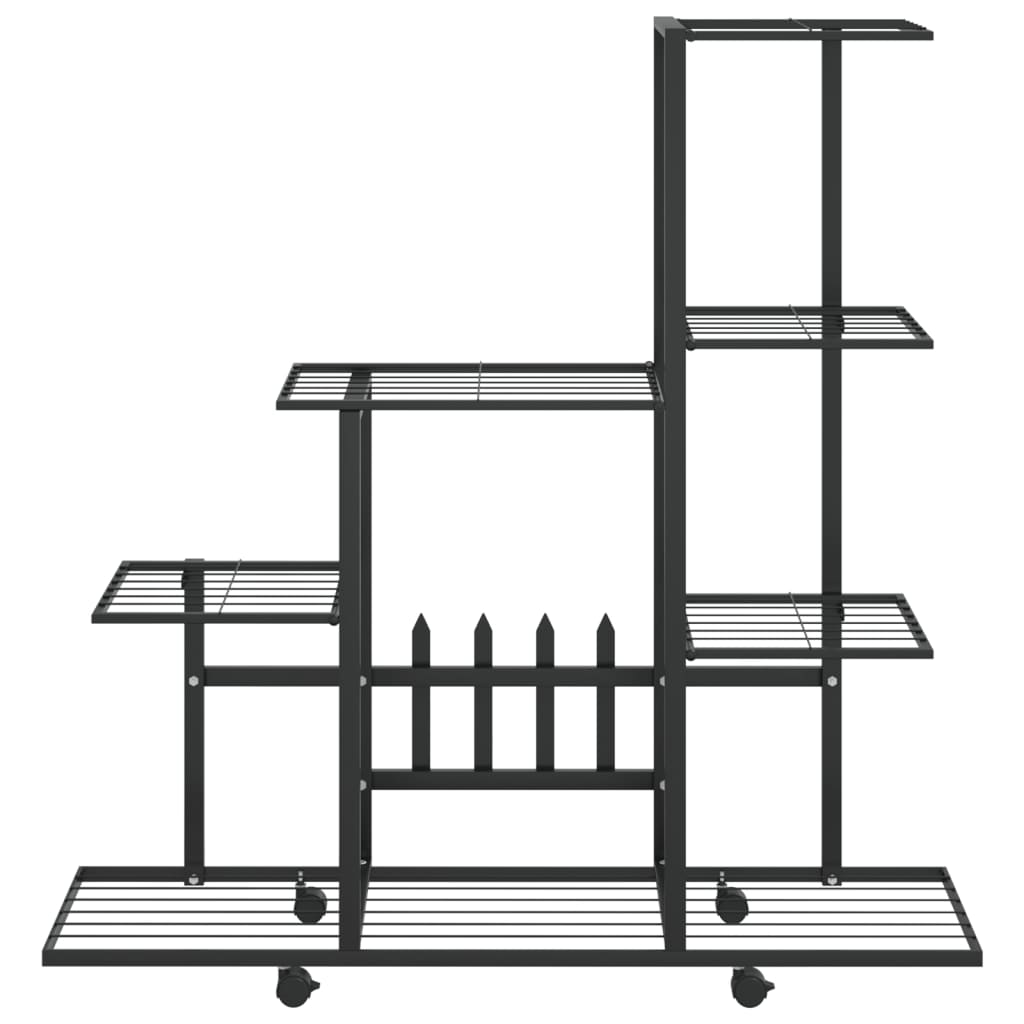 Portapiante con Ruote 94,5x25x92,5 cm Nero in Metallo 336114