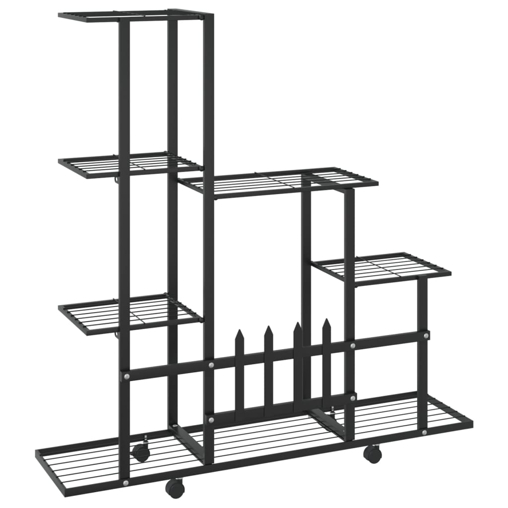 Portapiante con Ruote 94,5x25x92,5 cm Nero in Metallo 336114