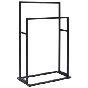 Portasciugamani Autoportante Nero 48x24x78,5 cm in Ferro 336127