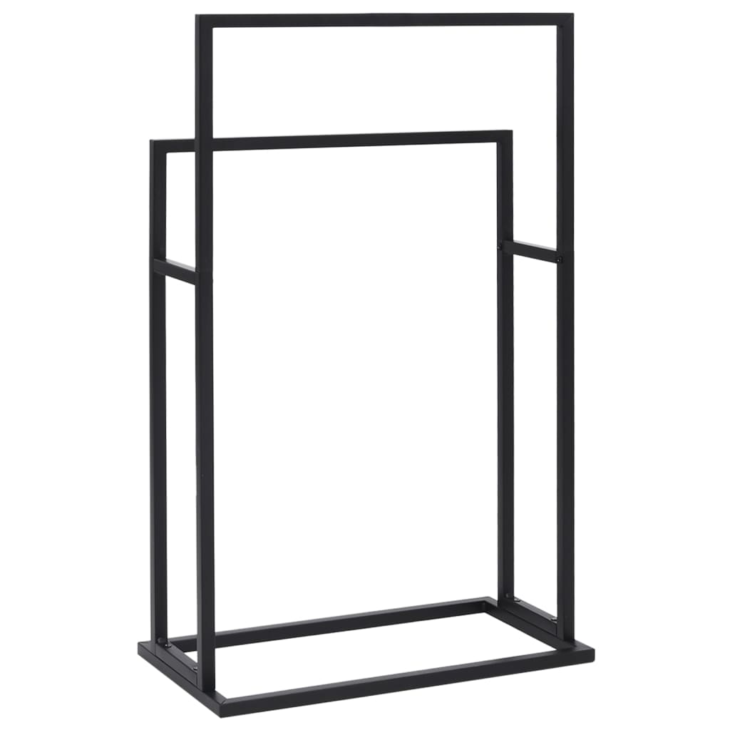 Portasciugamani Autoportante Nero 48x24x78,5 cm in Ferro 336127