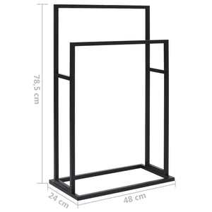 Portasciugamani Autoportante Nero 48x24x78,5 cm in Ferro 336127