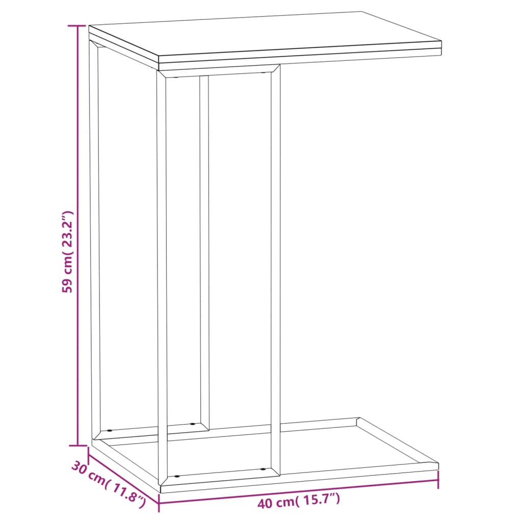 Tavolino da Salotto Nero 40x30x59 cm in Legno Multistrato 336129