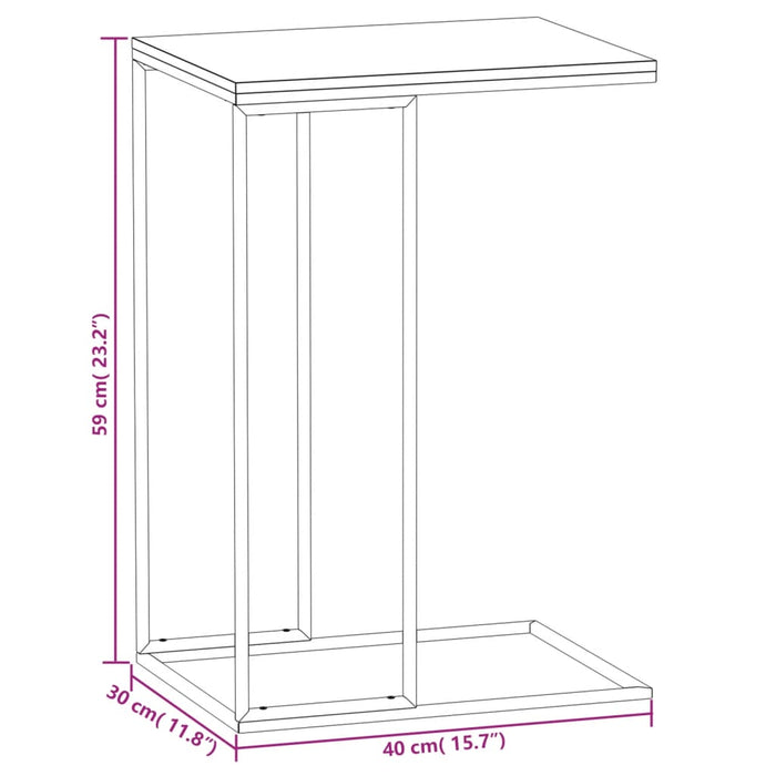 Tavolino da Salotto Nero 40x30x59 cm in Legno Multistrato 336129