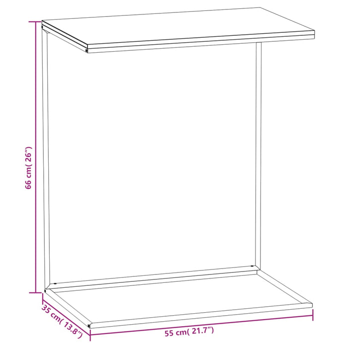 Tavolino da Salotto Nero 55x35x66 cm in Legno Multistrato 336132