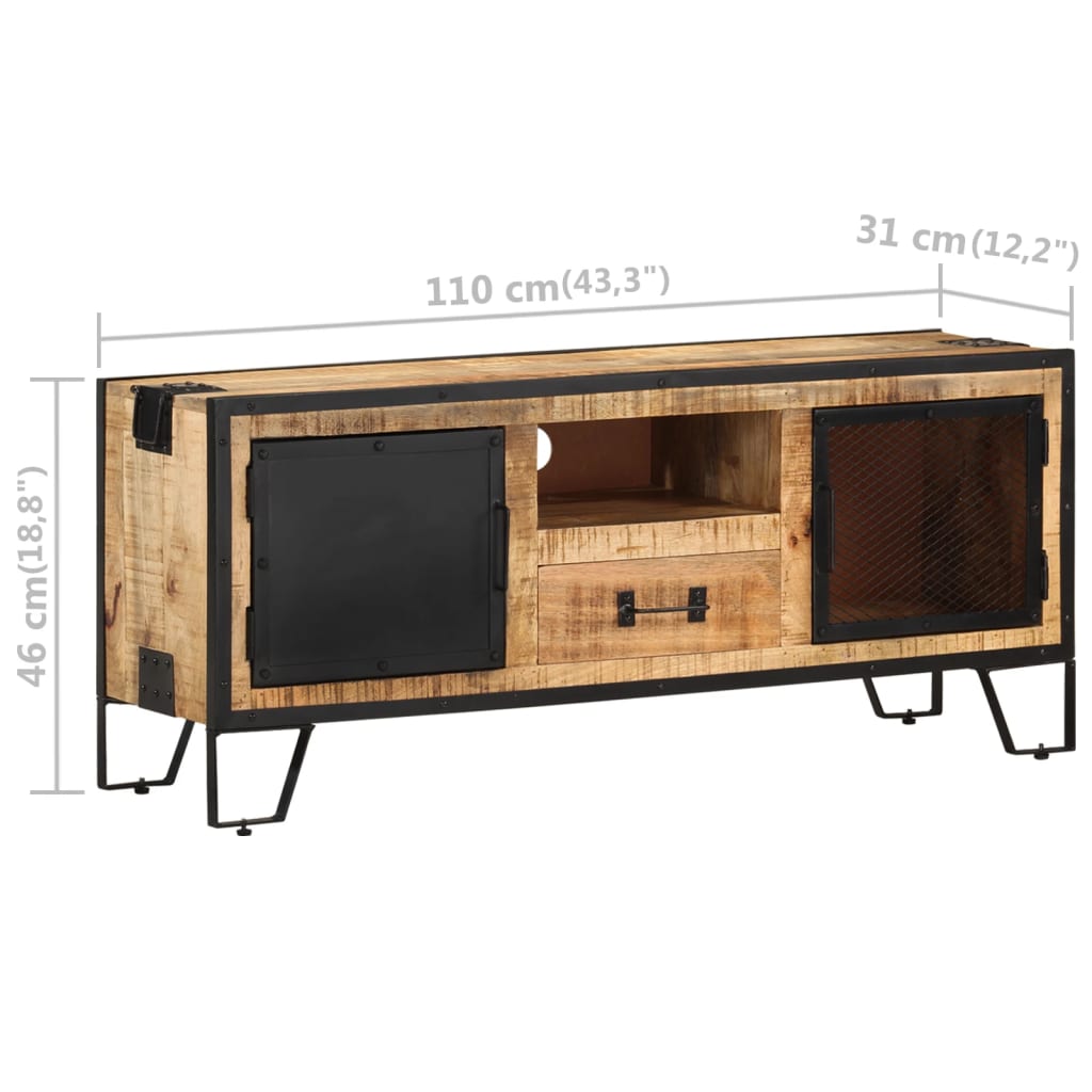 Mobile Porta TV 110x31x46 cm in Legno di Mango Grezzo cod mxl 59631