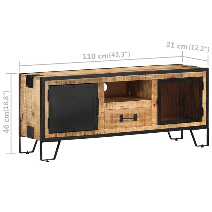 Mobile Porta TV 110x31x46 cm in Legno di Mango Grezzo 328284