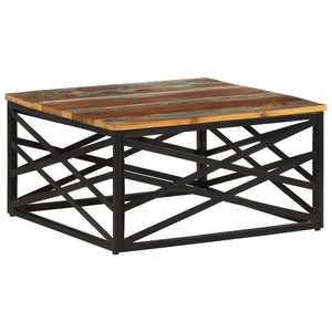 Tavolino da Salotto 68x68x35 cm in Legno Massello di Recupero cod 10610