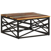 Tavolino da Salotto 68x68x35 cm in Legno Massello di Recupero cod 10610