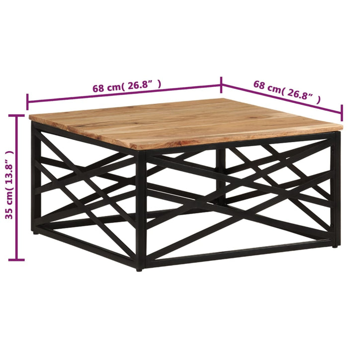 Tavolino da Salotto 68x68x35 cm in Legno Massello di Acacia 330076