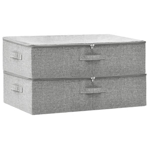 Scatole Portaoggetti 2 pz in Tessuto 70x40x18 cm Grigio  cod mxl 39833