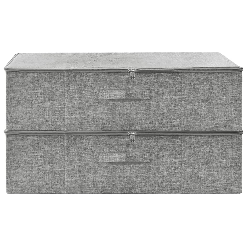 Scatole Portaoggetti 2pz in Tessuto 70x40x18 cm Grigio 332906