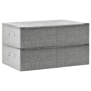 Scatole Portaoggetti 2 pz in Tessuto 70x40x18 cm Grigio  cod mxl 39833