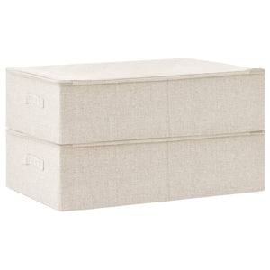 Scatole Portaoggetti 2pz in Tessuto 70x40x18 cm Crema 332908