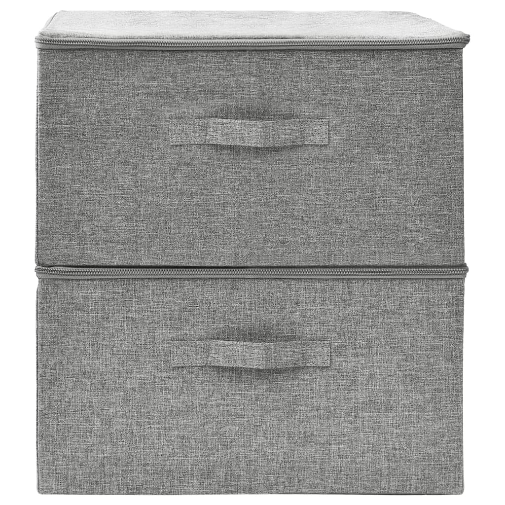 Scatole Portaoggetti 2 pz in Tessuto 43x34x23 cm Grigio