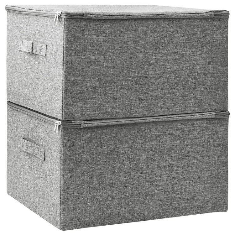 Scatole Portaoggetti 2 pz in Tessuto 43x34x23 cm Grigio