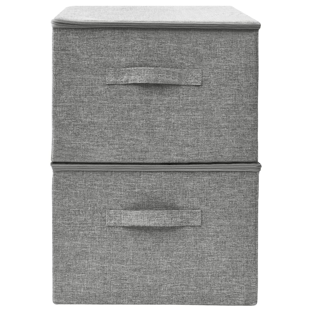 Scatole Portaoggetti 2 pz in Tessuto 43x34x23 cm Grigio