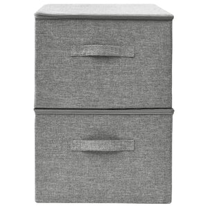 Scatole Portaoggetti 2 pz in Tessuto 43x34x23 cm Grigio