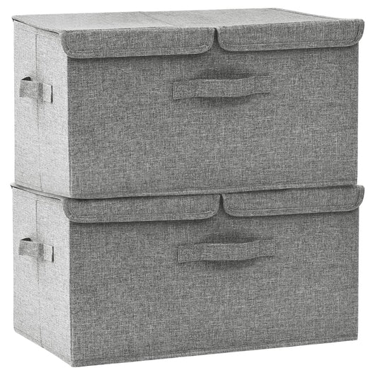 Scatole Portaoggetti 2 pz in Tessuto 50x30x25 cm Grigio  cod mxl 46108