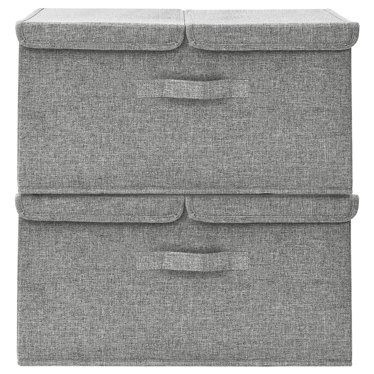 Scatole Portaoggetti 2 pz in Tessuto 50x30x25 cm Grigio  cod mxl 46108