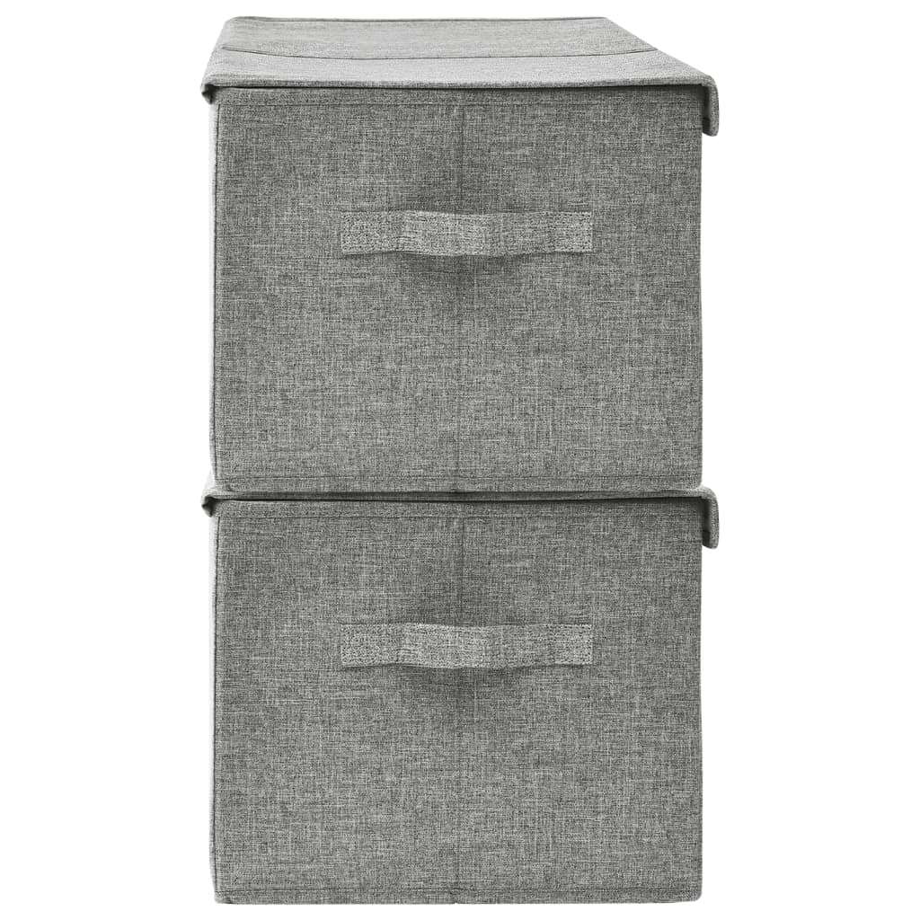 Scatole Portaoggetti 2 pz in Tessuto 50x30x25 cm Grigio  cod mxl 46108