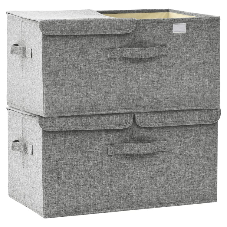 Scatole Portaoggetti 2 pz in Tessuto 50x30x25 cm Grigio  cod mxl 46108