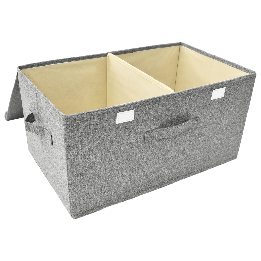 Scatole Portaoggetti 2 pz in Tessuto 50x30x25 cm Grigio  cod mxl 46108