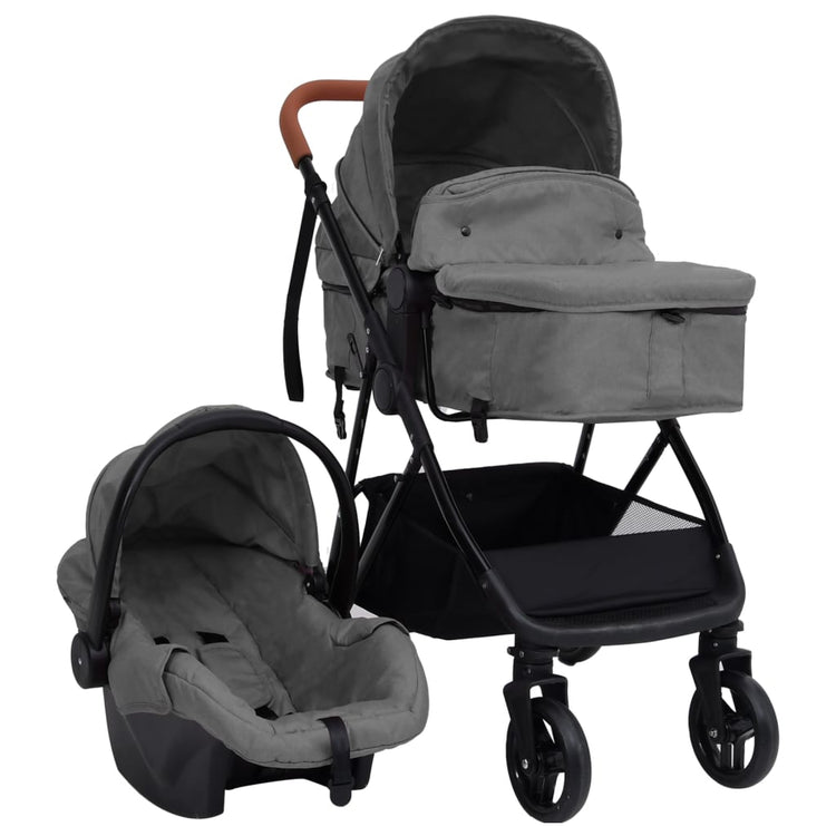 Passeggino 3 in 1 Grigio Chiaro e Nero in Acciaio cod mxl 74222