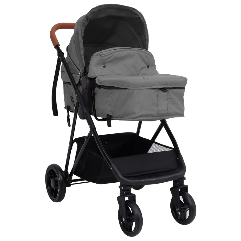 Passeggino 3 in 1 Grigio Chiaro e Nero in Acciaio cod mxl 74222