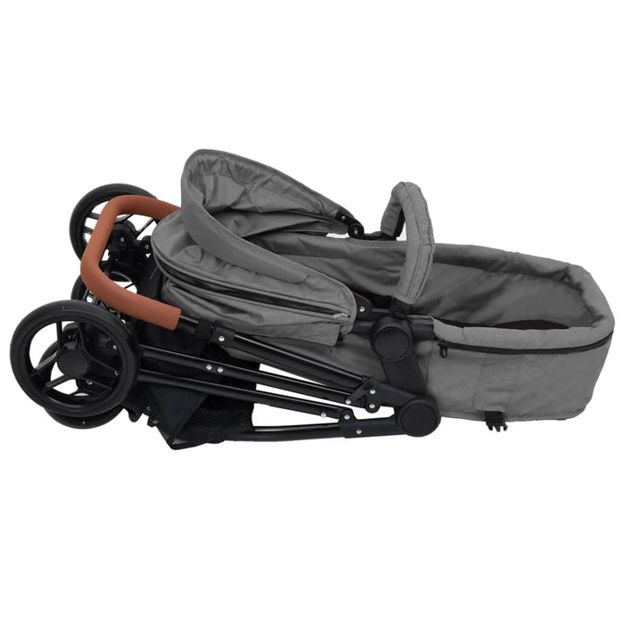 Passeggino 3 in 1 Grigio Chiaro e Nero in Acciaio cod mxl 74222