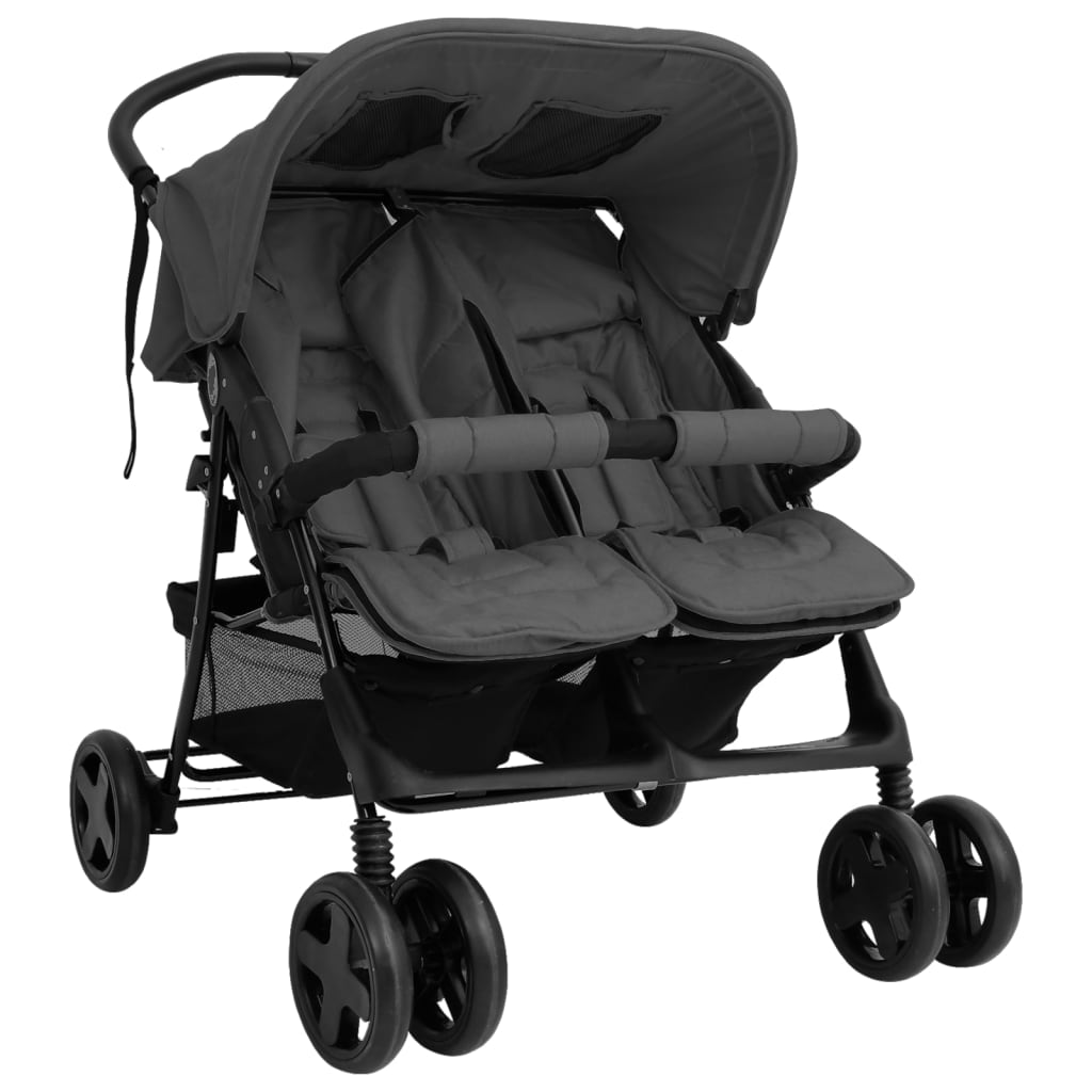 Passeggino Gemellare Grigio Scuro in Acciaiocod mxl 70903