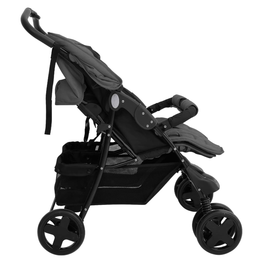 Passeggino Gemellare Grigio Scuro in Acciaiocod mxl 70903