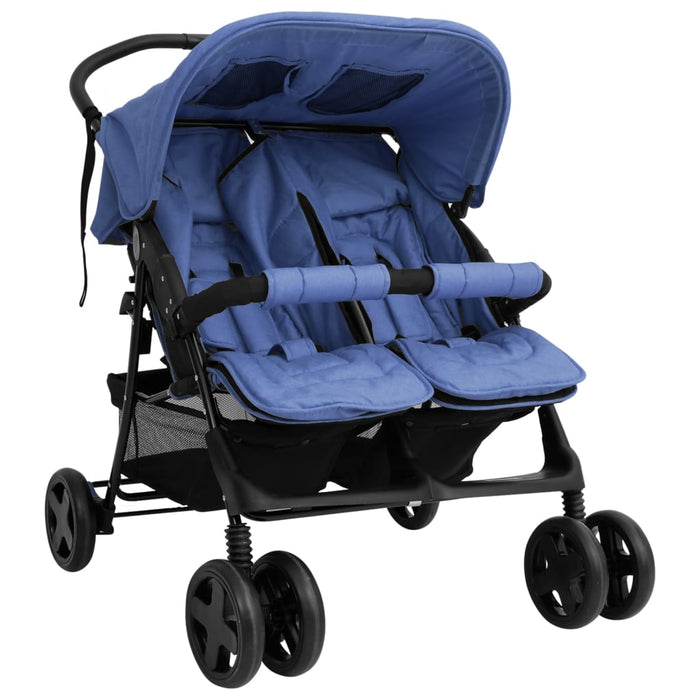 Passeggino Gemellare Blu Marino in Acciaio cod mxl 76795