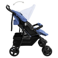 Passeggino Gemellare Blu Marino in Acciaio cod mxl 76795