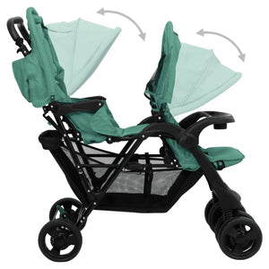 Passeggino Gemellare a Tandem Verde in Acciaio cod mxl 76638