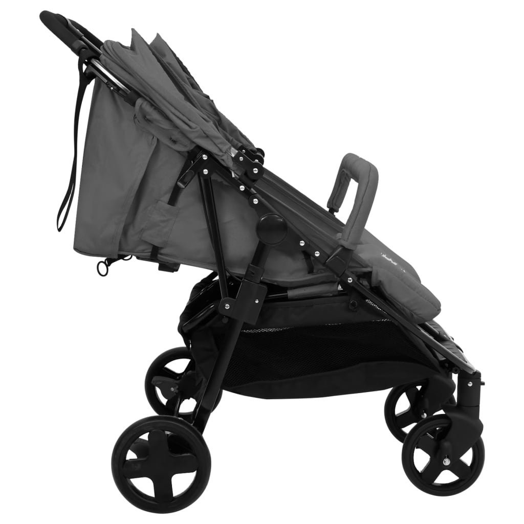 Passeggino Gemellare Grigio Scuro e Nero in Acciaiocod mxl 110127