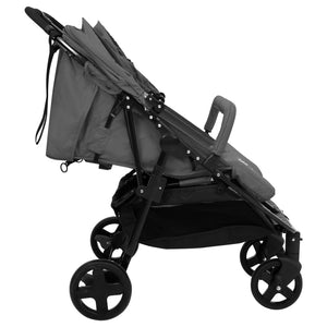 Passeggino Gemellare Grigio Scuro e Nero in Acciaiocod mxl 110127