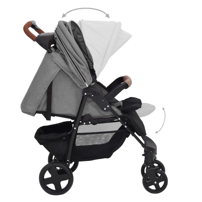 Passeggino 2 in 1 Grigio Chiaro in Acciaio cod mxl 66942