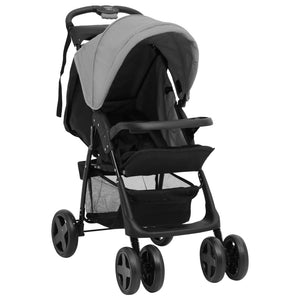 Passeggino 2 in 1 Grigio Chiaro e Nero in Acciaiocod mxl 94936