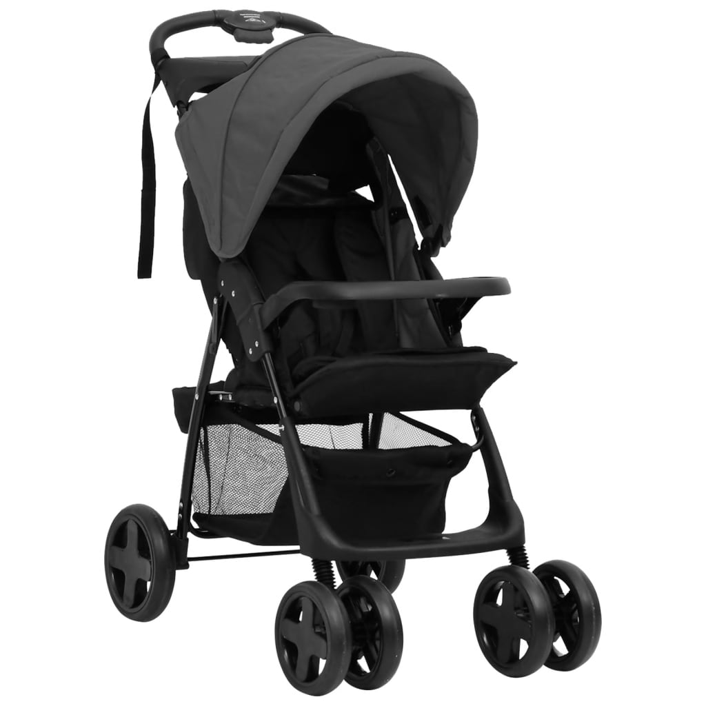 Passeggino 2 in 1 Grigio Scuro e Nero in Acciaiocod mxl 118862