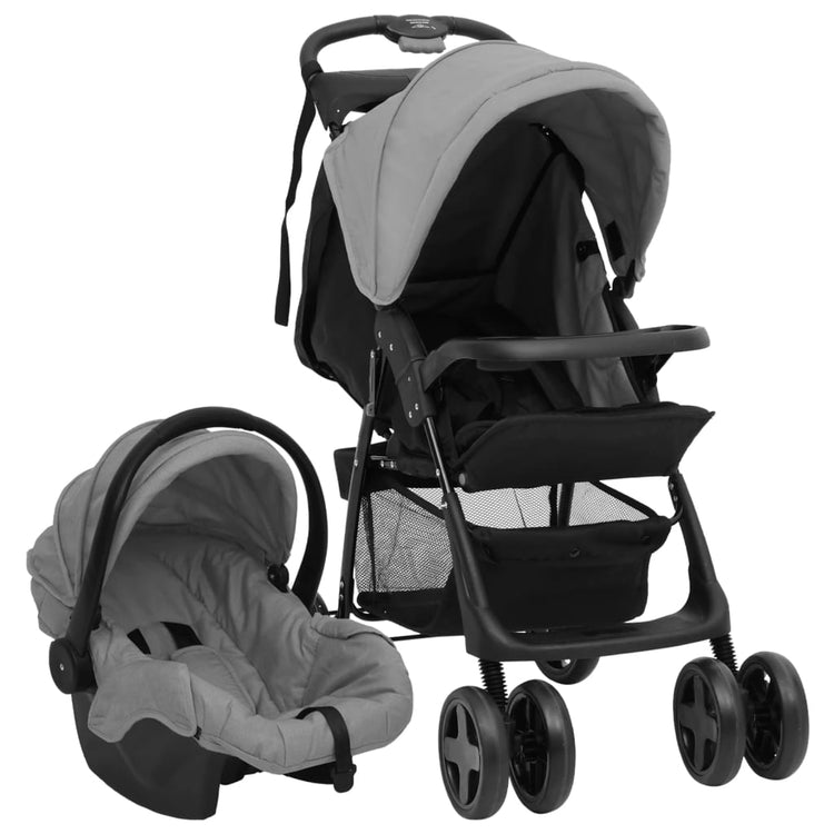 Passeggino 3 in 1 Grigio Chiaro e Nero in Acciaio cod mxl 72053