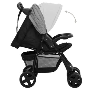 Passeggino 3 in 1 Grigio Chiaro e Nero in Acciaio cod mxl 72053