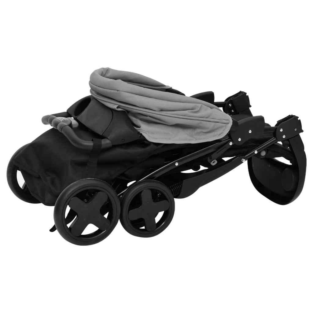 Passeggino 3 in 1 Grigio Chiaro e Nero in Acciaio cod mxl 72053