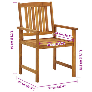 Sedie da Giardino 6 pz in Legno Massello di Acacia 3078149