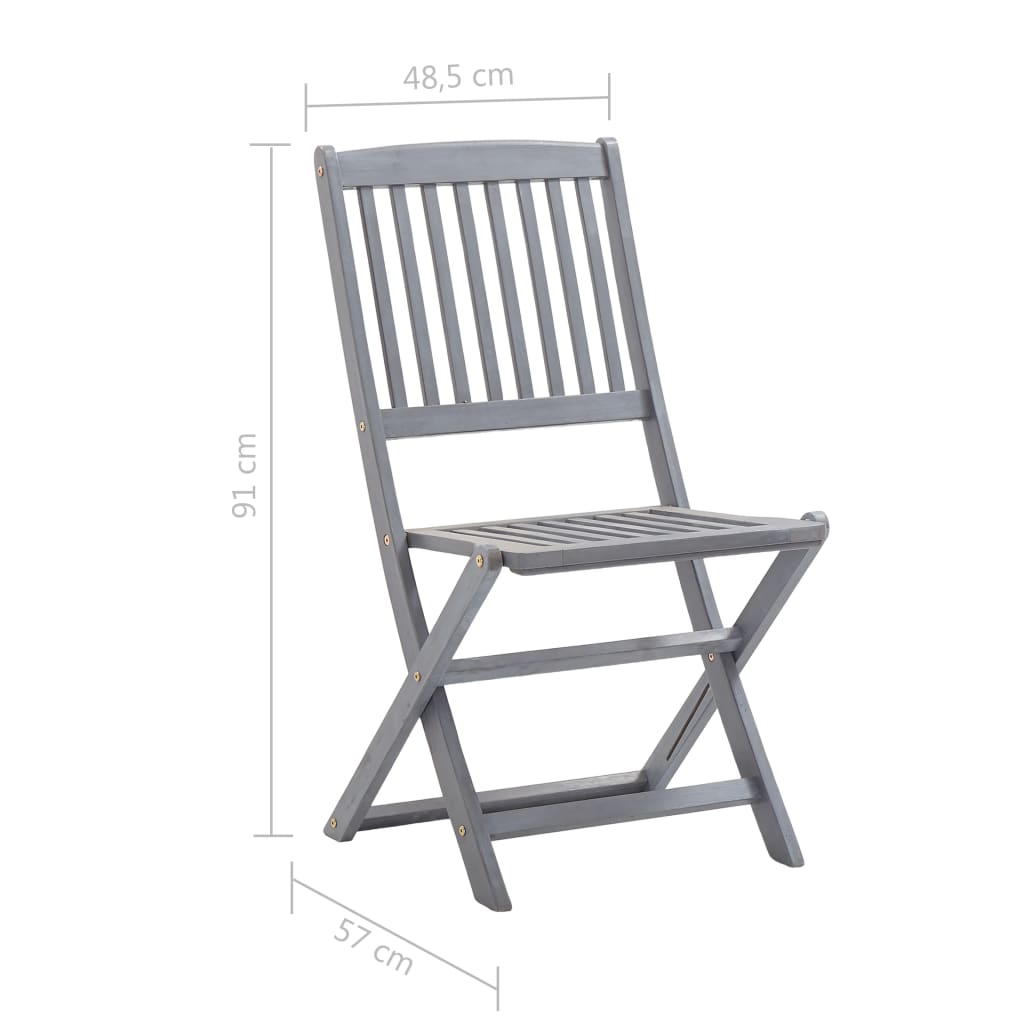 Sedie da Giardino Pieghevoli 8 pz in Legno Massello di Acacia cod mxl 39273