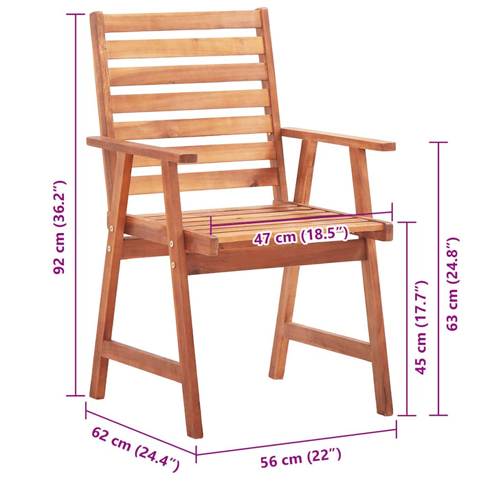 Sedie da Pranzo da Esterni con Cuscini 4 pz Massello di Acacia 3078323