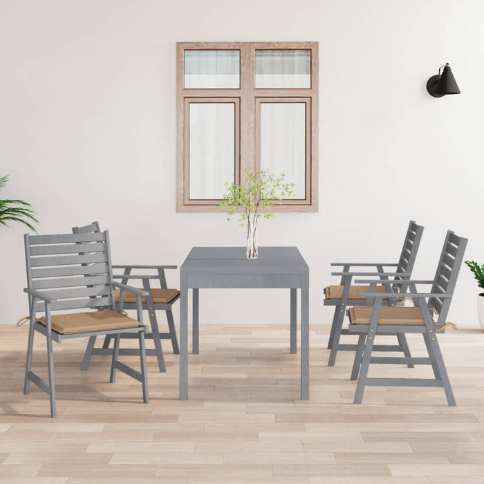 Sedie Pranzo per Esterni con Cuscini 4 pz Legno Massello Acacia cod mxl 24217